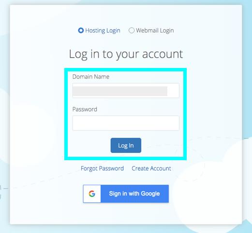 Log into your Bluehost account