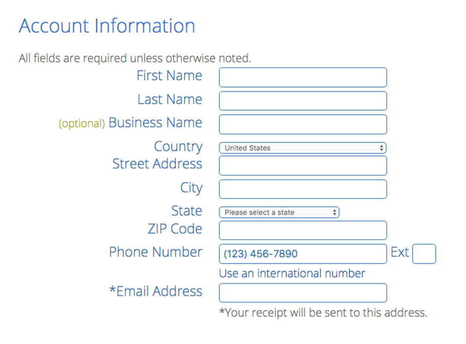 Create your Bluehost account