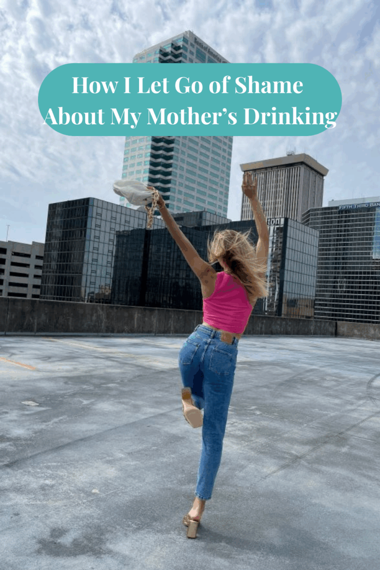 A woman dancing on a building rooftop